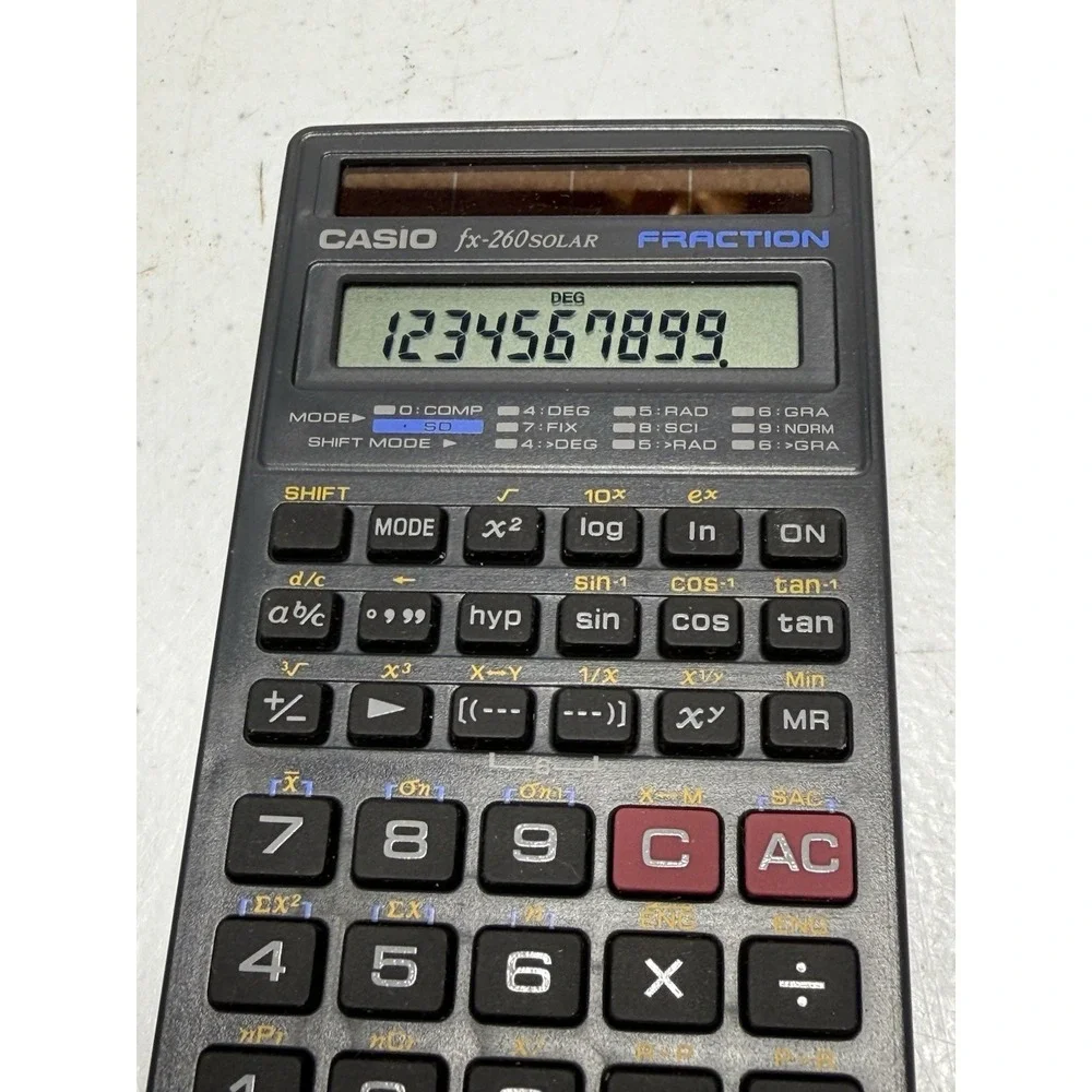 Casio FX-260‎ Solar Scientific Fraction Calculator With Case/Cover Tested